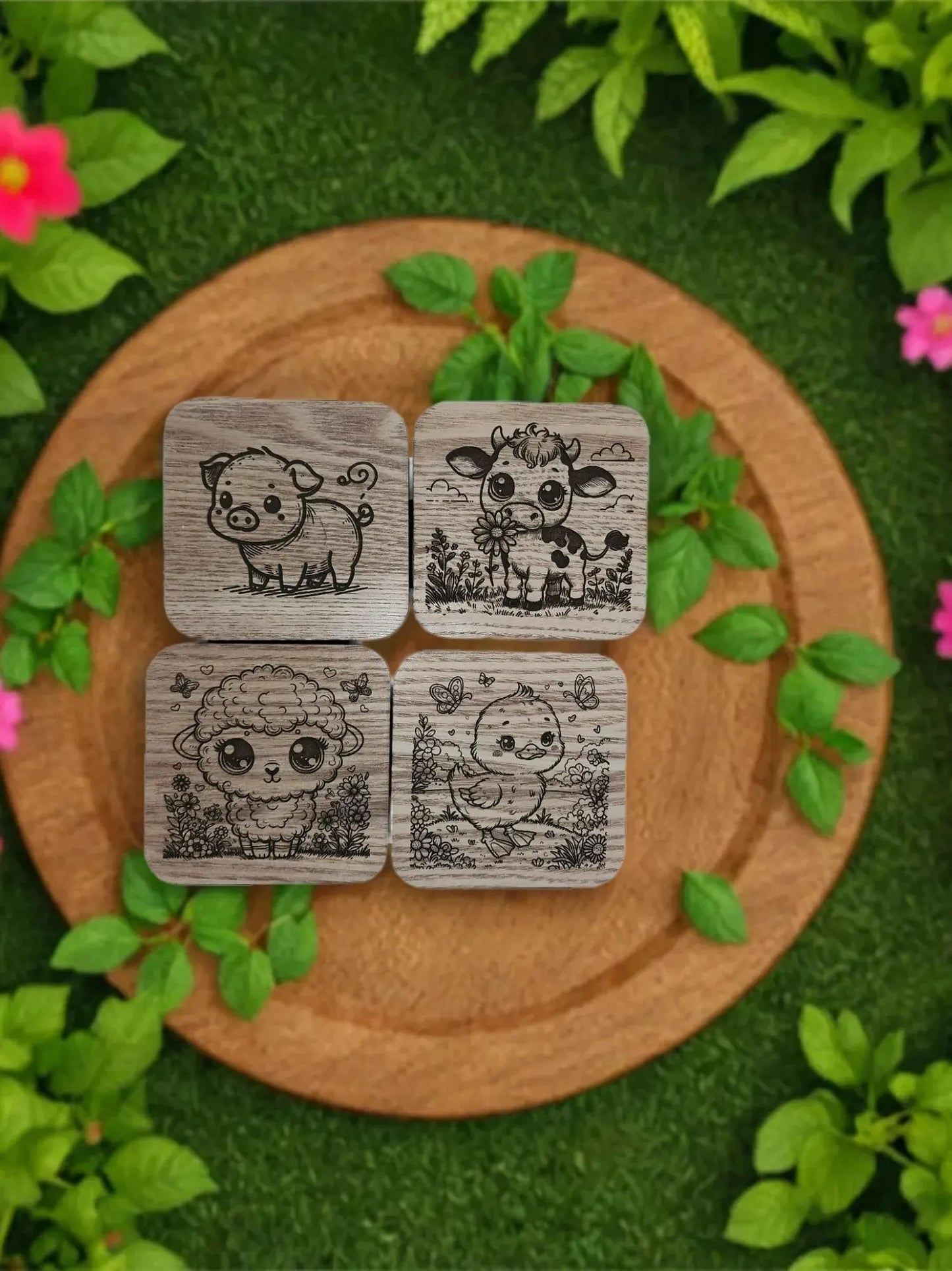 Farmland Collection wooden coasters