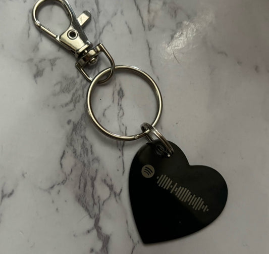 Personalised Engraved Keyrings with spotify music code